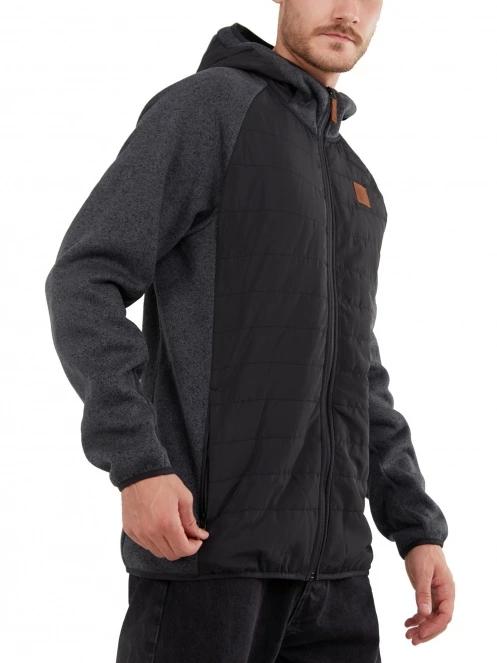 Fundango Obsidian Hybrid Jacket férfi polár pulóver fekete színben 5