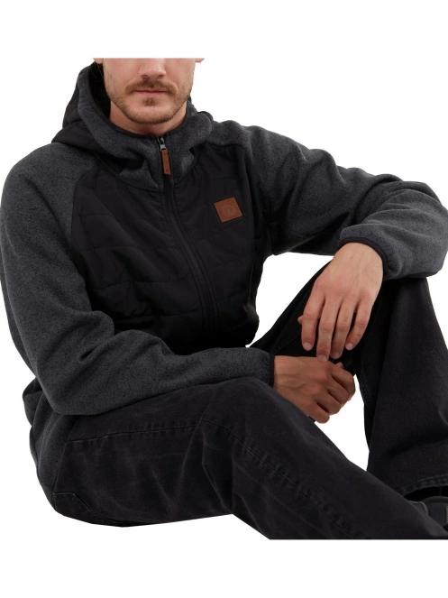 Fundango Obsidian Hybrid Jacket férfi polár pulóver fekete színben 6