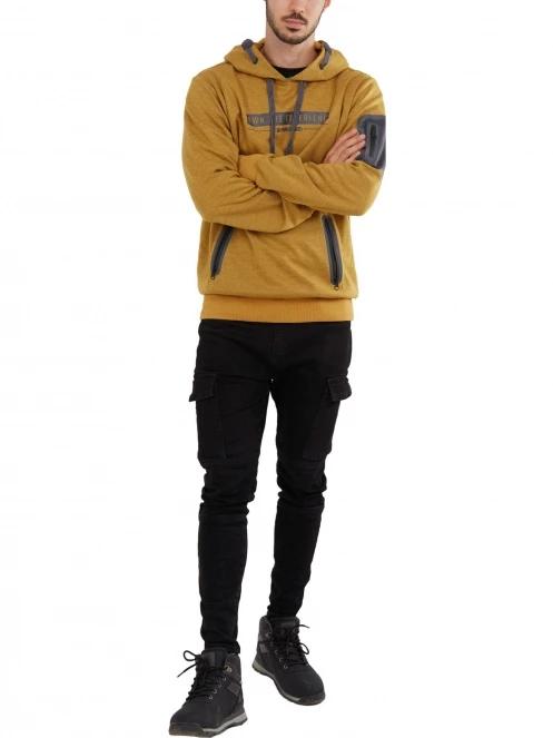 Fundango Force Tech Pullover férfi pulóver barna színben 4