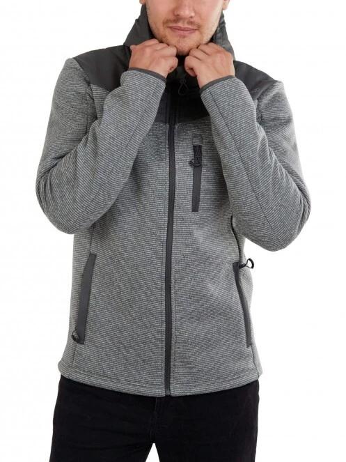 Fundango Ashford Insulated Fleece Jacket férfi utcai kabát szürke színben 4