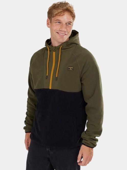 Fundango Carlos Fleece Pullover férfi kapucnis pulóver zöld színben 2