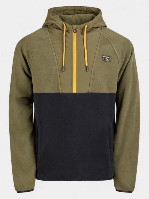 Fundango Carlos Fleece Pullover férfi kapucnis pulóver zöld színben 2