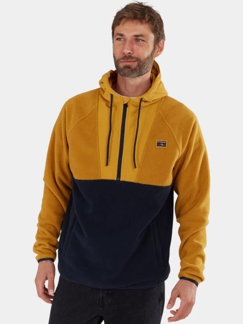 Fundango Carlos Fleece Pullover férfi kapucnis pulóver sárga színben 2