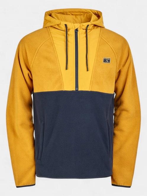Fundango Carlos Fleece Pullover férfi kapucnis pulóver sárga színben 2