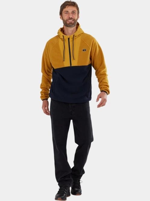 Fundango Carlos Fleece Pullover férfi kapucnis pulóver sárga színben 4