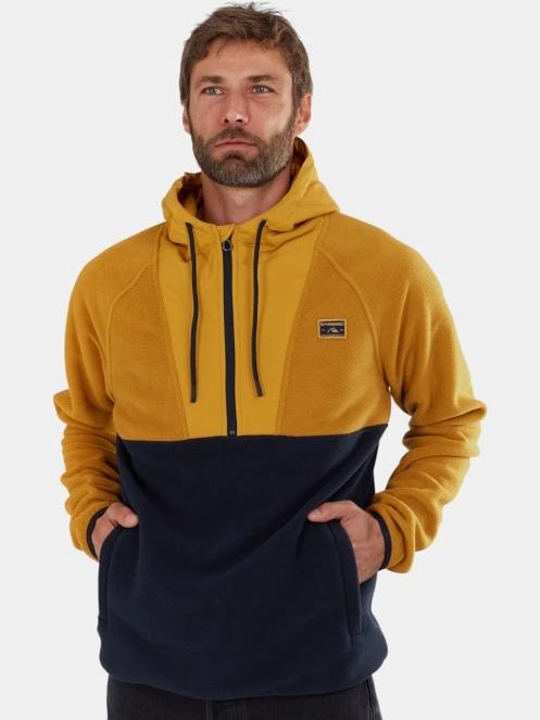 Fundango Carlos Fleece Pullover férfi kapucnis pulóver sárga színben 5
