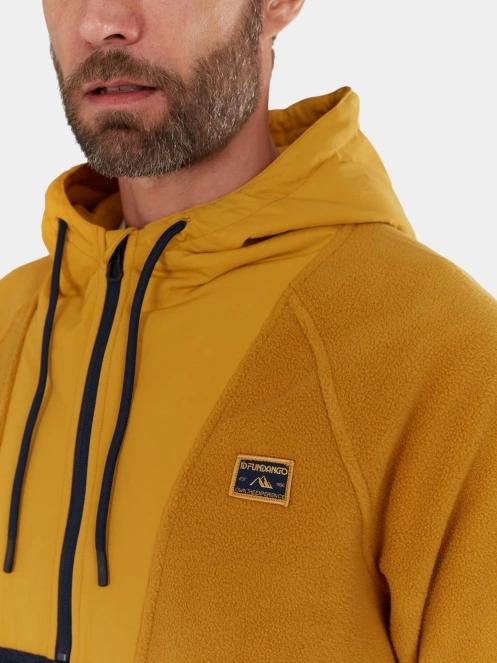 Fundango Carlos Fleece Pullover férfi kapucnis pulóver sárga színben 6
