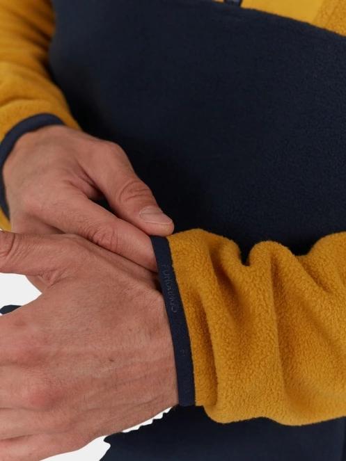 Fundango Carlos Fleece Pullover férfi kapucnis pulóver sárga színben 7