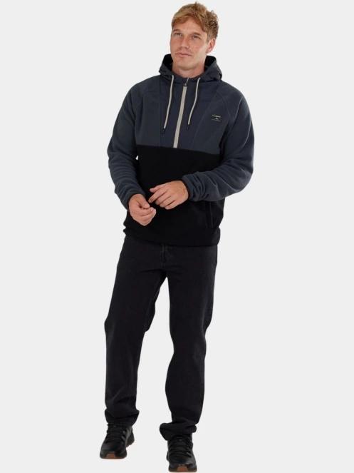 Fundango Carlos Fleece Pullover férfi kapucnis pulóver szürke színben 4