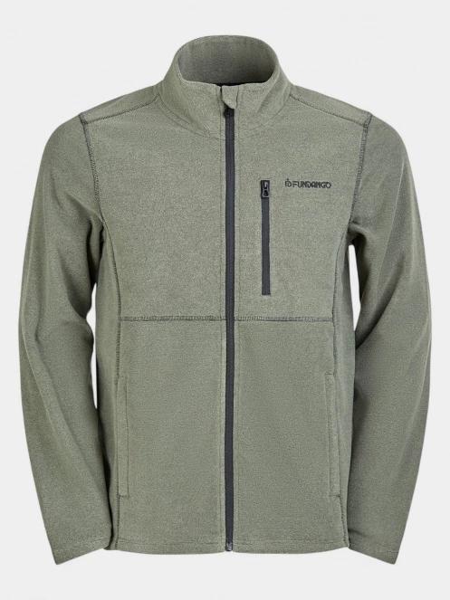 Fundango Jeffrey Fullzip Fleece férfi polár pulóver oliva színben 2