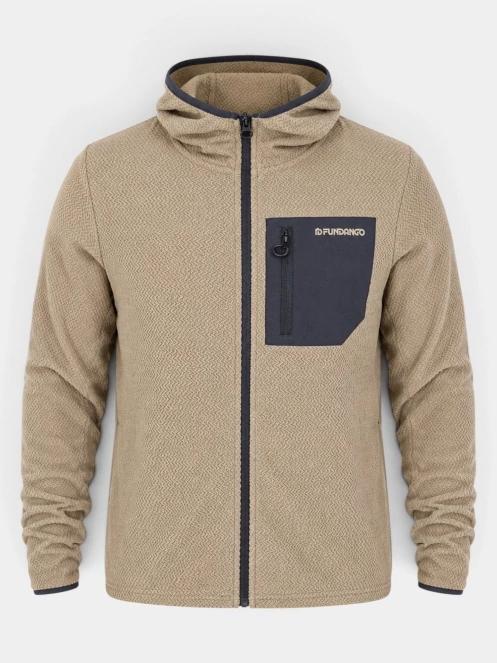 Fundango Nagano Full Zip Hoodie férfi hibrid felső homok színben 8