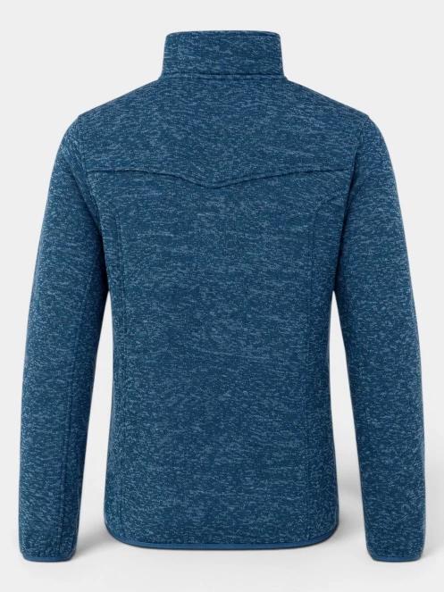 Fundango Cruz Knit Fleece Jacket férfi polár pulóver sötétkék színben 7