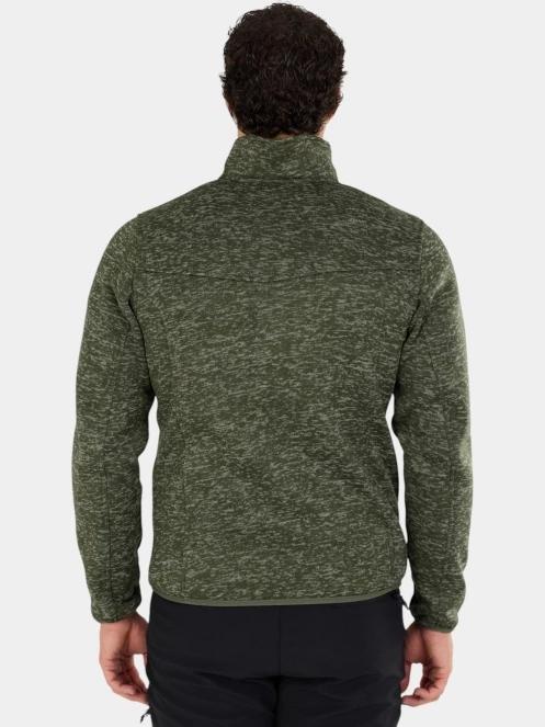 Fundango Cruz Knit Fleece Jacket férfi polár pulóver oliva színben 3