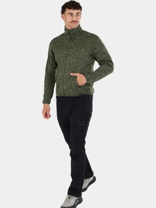 Fundango Cruz Knit Fleece Jacket férfi polár pulóver oliva színben 4