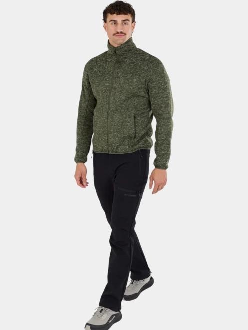Fundango Cruz Knit Fleece Jacket férfi polár pulóver oliva színben 5