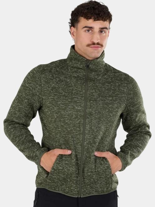 Fundango Cruz Knit Fleece Jacket férfi polár pulóver oliva színben 6