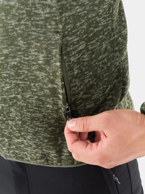 Fundango Cruz Knit Fleece Jacket férfi polár pulóver oliva színben 7