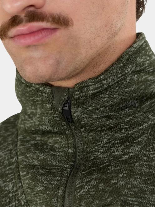Fundango Cruz Knit Fleece Jacket férfi polár pulóver oliva színben 8
