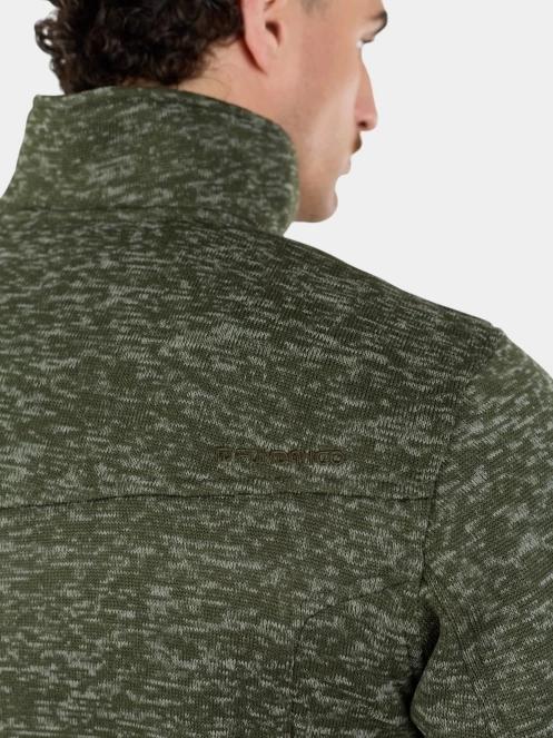 Fundango Cruz Knit Fleece Jacket férfi polár pulóver oliva színben 9