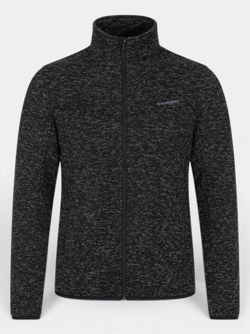 Fundango Cruz Knit Fleece Jacket férfi polár pulóver szürke színben 7