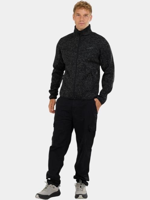 Fundango Cruz Knit Fleece Jacket férfi polár pulóver szürke színben 4