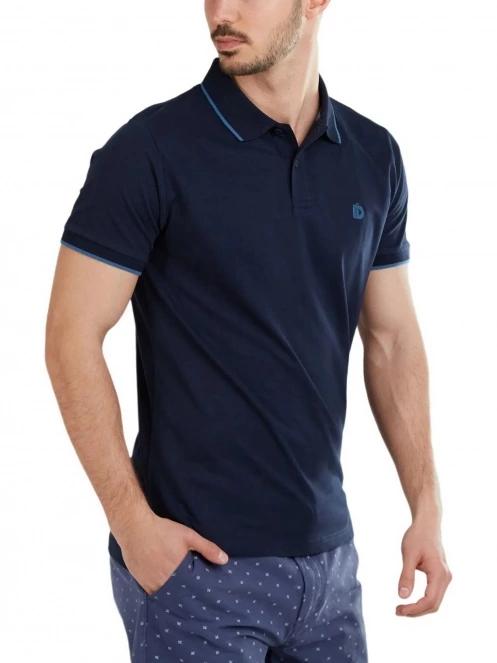 Fundango Incognito Mono Poloshirt férfi galléros póló sötétkék színben 2