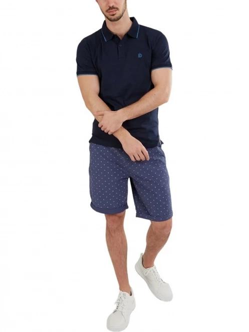 Fundango Incognito Mono Poloshirt férfi galléros póló sötétkék színben 4