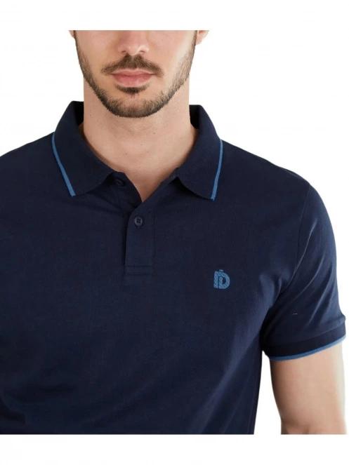 Fundango Incognito Mono Poloshirt férfi galléros póló sötétkék színben 5