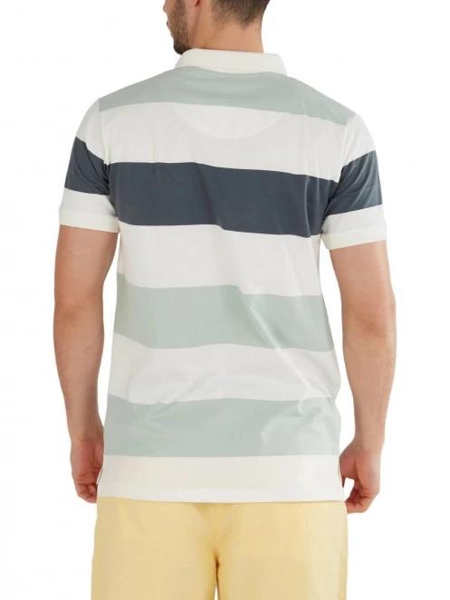 Fundango Incognito Stripe Poloshirt férfi galléros póló világoskék színben 3