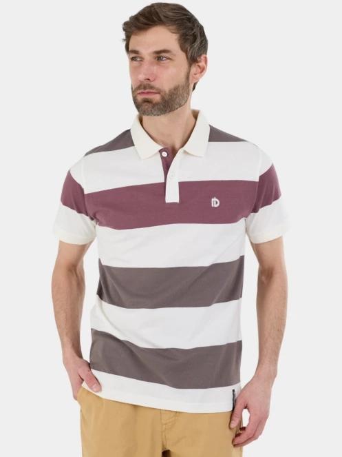 Fundango Incognito Stripe Poloshirt férfi galléros póló barna színben 2