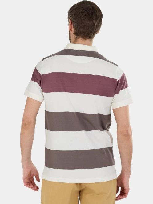 Fundango Incognito Stripe Poloshirt férfi galléros póló barna színben 3