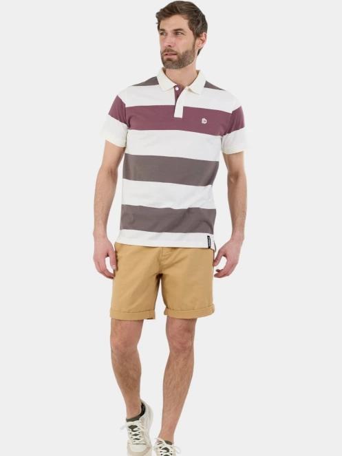 Fundango Incognito Stripe Poloshirt férfi galléros póló barna színben 4