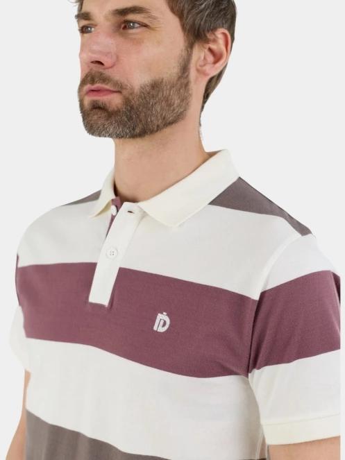 Fundango Incognito Stripe Poloshirt férfi galléros póló barna színben 5