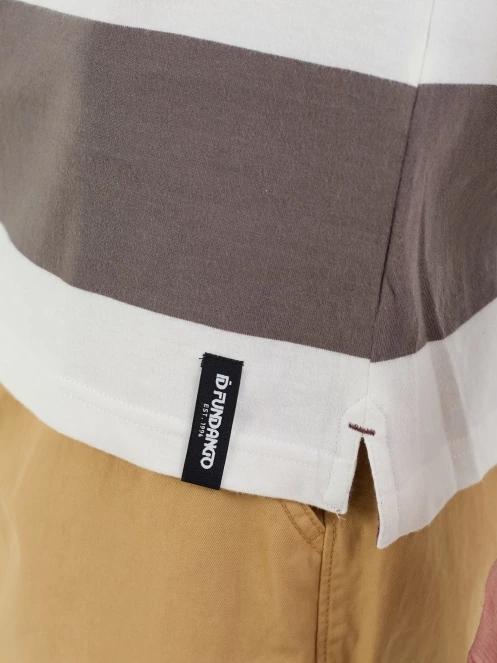 Fundango Incognito Stripe Poloshirt férfi galléros póló barna színben 6