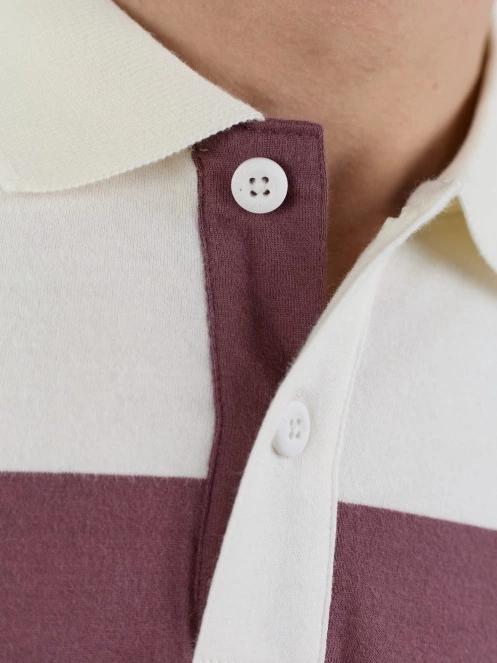 Fundango Incognito Stripe Poloshirt férfi galléros póló barna színben 7