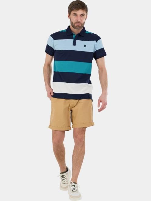 Fundango Incognito Stripe Poloshirt férfi galléros póló kék színben 4