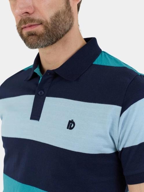 Fundango Incognito Stripe Poloshirt férfi galléros póló kék színben 6