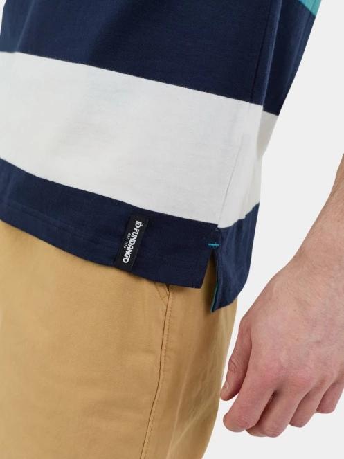 Fundango Incognito Stripe Poloshirt férfi galléros póló kék színben 7