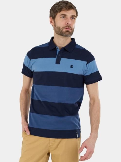 Fundango Incognito Stripe Poloshirt férfi galléros póló sötétkék színben 2