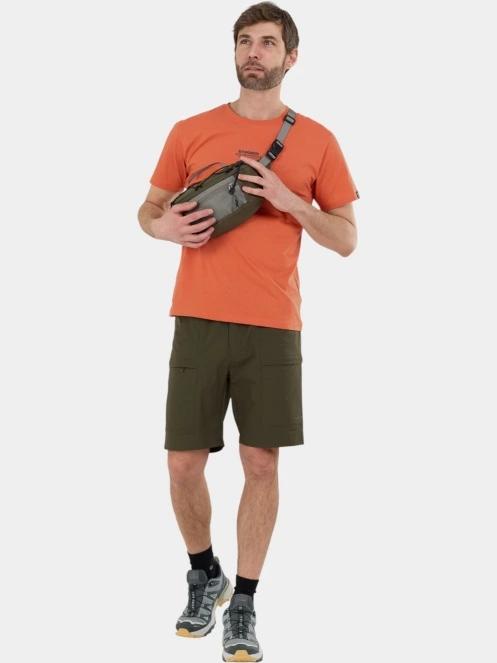 Fundango Elkford Cargo Trekking Shorts férfi oldalzsebes túra rövidnadrág zöld színben 4