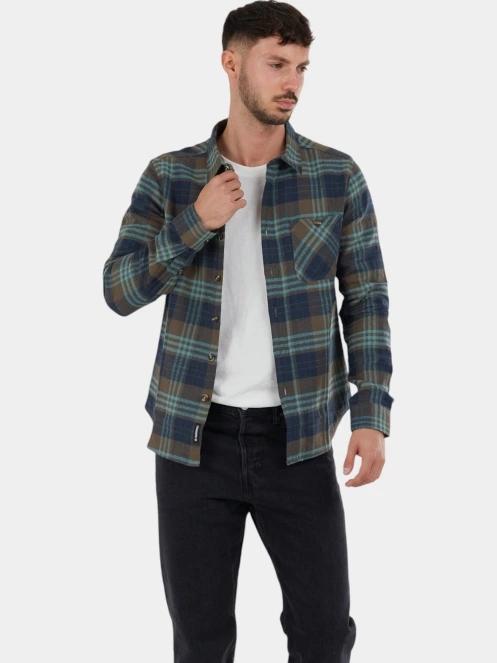 Fundango Harris Shirt férfi hosszú ujjú ing kék színben 5