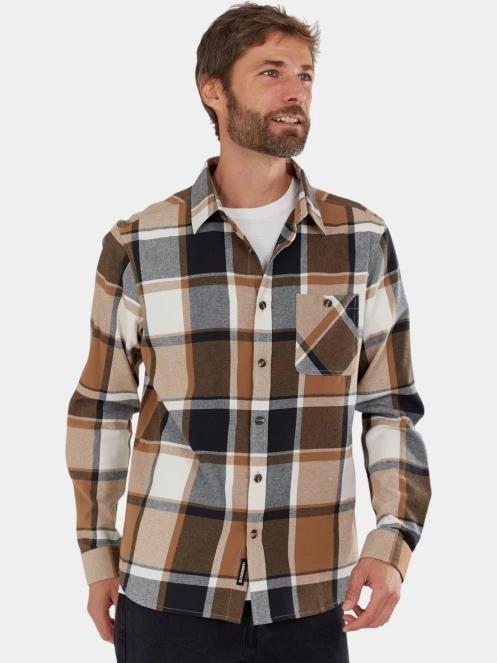 Fundango Harris Shirt férfi hosszú ujjú ing barna színben 2