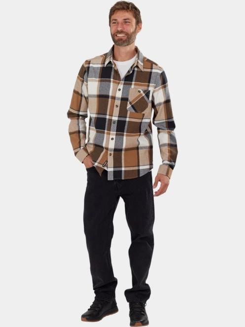 Fundango Harris Shirt férfi hosszú ujjú ing barna színben 4