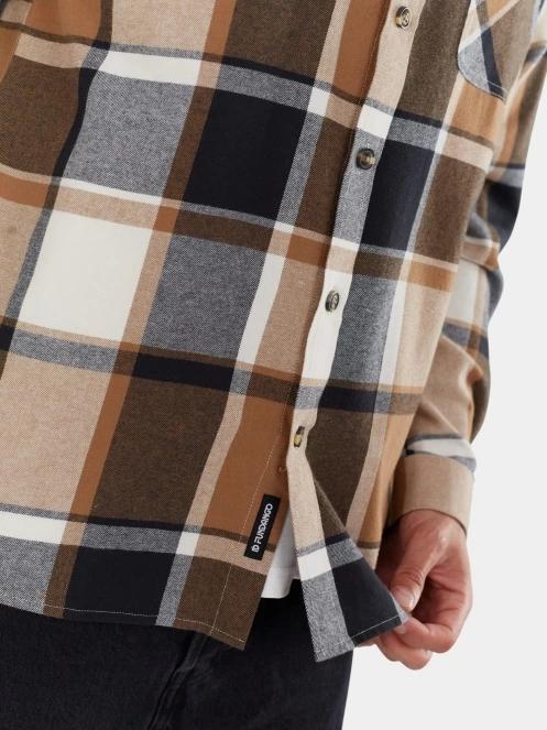 Fundango Harris Shirt férfi hosszú ujjú ing barna színben 5