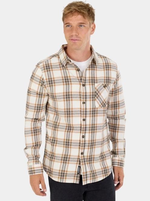 Fundango Harris Shirt férfi hosszú ujjú ing homok színben 2