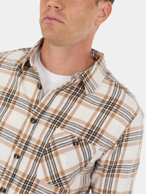 Fundango Harris Shirt férfi hosszú ujjú ing homok színben 5