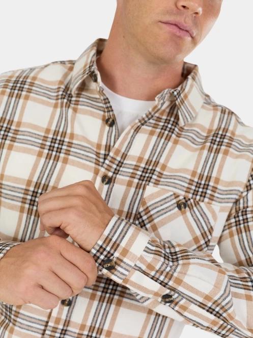 Fundango Harris Shirt férfi hosszú ujjú ing homok színben 7