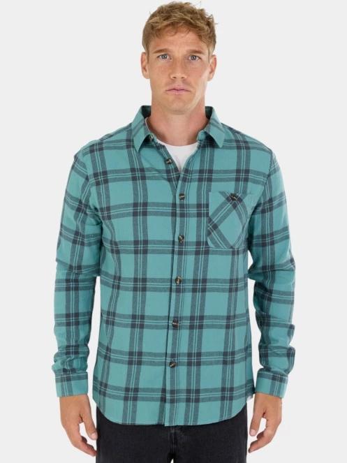 Fundango Harris Shirt férfi hosszú ujjú ing zöld színben 2