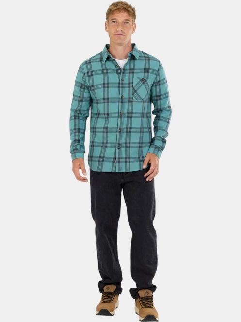 Fundango Harris Shirt férfi hosszú ujjú ing zöld színben 4