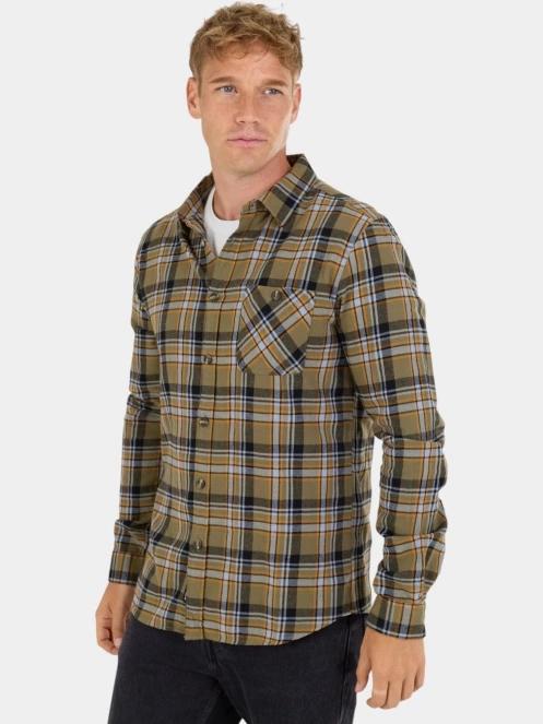 Fundango Harris Shirt férfi hosszú ujjú ing oliva színben 2